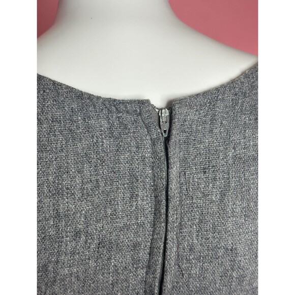 1970s Gray PINAFORE Style Sleeveless Dress with Pockets. Extra Small-Small - Picture 8 of 9